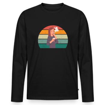 Smoking Smoker Cigarette Cigarillo Smoking - Men's Premium Organic Long Sleeve Shirt - black - Front - Nico (187cm)