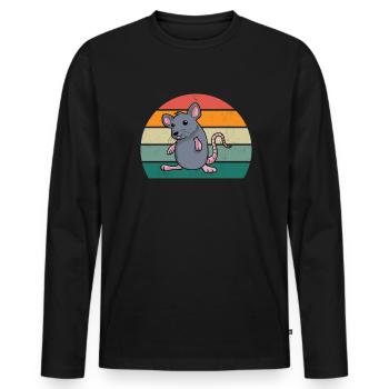 rats rat maman rat papa maison rat égout rat rat - T-shirt manches longues Premium bio Homme - noir - Devant - Nico (187cm)
