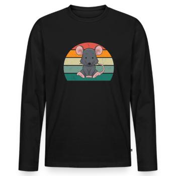 rats rat maman rat papa maison rat égout rat rat - T-shirt manches longues Premium bio Homme - noir - Devant - Nico (187cm)