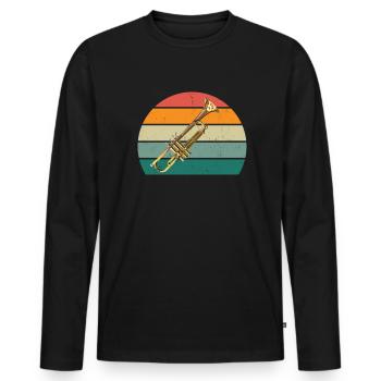 Posaunist Posaune Trompetenspieler Trompete - Männer Premium Bio Langarmshirt - Schwarz - Vorne - Nico (187cm)