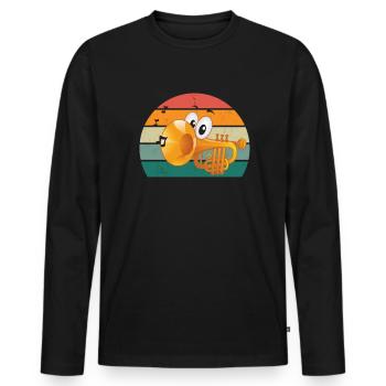 Posaunist Posaune Trompetenspieler Trompete - Männer Premium Bio Langarmshirt - Schwarz - Vorne - Nico (187cm)