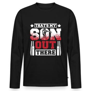 That's my son out there cricket son - Männer Premium Bio Langarmshirt - Schwarz - Vorne - Nico (187cm)