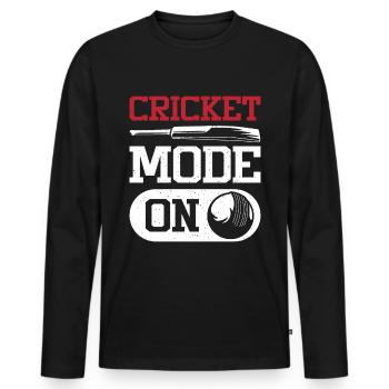 Cricket mode on - Männer Premium Bio Langarmshirt - Schwarz - Vorne - Nico (187cm)
