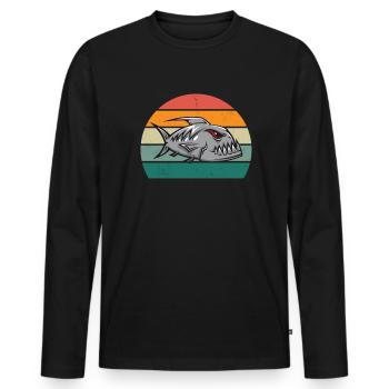 Piranha dangerous fish fish predatory fish river - Men's Premium Organic Long Sleeve Shirt - black - Front - Nico (187cm)