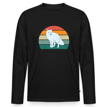 Renard arctique renard blanc Renard blanc Froid polaire - T-shirt manches longues Premium bio Homme - noir - Devant - Nico (187cm)