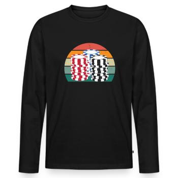 Pokerspieler Glück Strategie Texas Hold'em Poker - Männer Premium Bio Langarmshirt - Schwarz - Vorne - Nico (187cm)