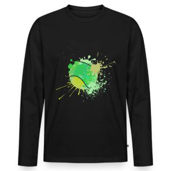 Balle de tennis Splash Art - T-shirt manches longues Premium bio Homme - noir - Devant - Nico (187cm)