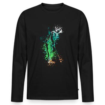 Splash Art Golfing Golfer - Men's Premium Organic Long Sleeve Shirt - black - Front - Nico (187cm)
