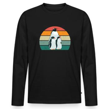 Pinguin Südpol Antarktis Kaiserpinguin Eselpinguin - Männer Premium Bio Langarmshirt - Schwarz - Vorne - Nico (187cm)