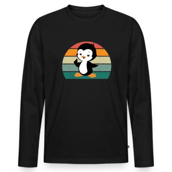 Pinguin Südpol Antarktis Kaiserpinguin Eselpinguin - Männer Premium Bio Langarmshirt - Schwarz - Vorne - Nico (187cm)
