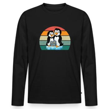 Pinguin Südpol Antarktis Kaiserpinguin Eselpinguin - Männer Premium Bio Langarmshirt - Schwarz - Vorne - Nico (187cm)