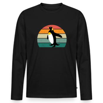 Pinguin Südpol Antarktis Kaiserpinguin Eselpinguin - Männer Premium Bio Langarmshirt - Schwarz - Vorne - Nico (187cm)