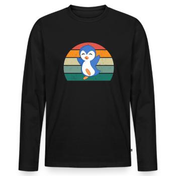 Pinguin Südpol Antarktis Kaiserpinguin Eselpinguin - Männer Premium Bio Langarmshirt - Schwarz - Vorne - Nico (187cm)
