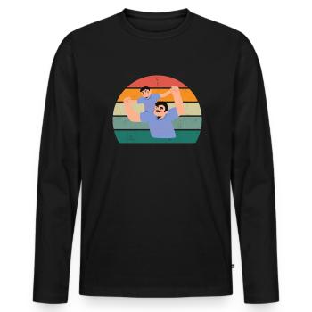 Papa Father Fathers Producer Additional Papa Bonus Father - Men's Premium Organic Long Sleeve Shirt - black - Front - Nico (187cm)