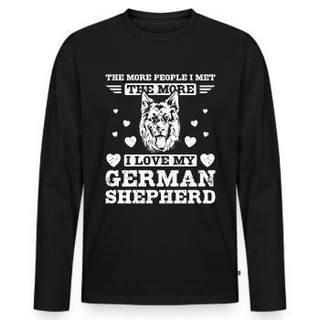 People and I love my german shepherd - Men's Premium Organic Long Sleeve Shirt - black - Front - Nico (187cm)
