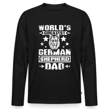 World's greatest german shepherd dad - Men's Premium Organic Long Sleeve Shirt - black - Front - Nico (187cm)