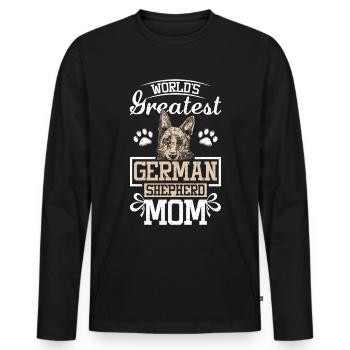 World's greatest german shepherd mom - Men's Premium Organic Long Sleeve Shirt - black - Front - Nico (187cm)