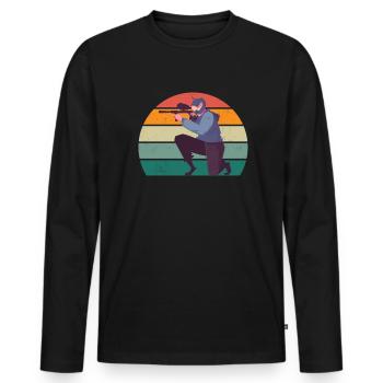 Paintballer Paintballerin Paintballspieler Farbe - Männer Premium Bio Langarmshirt - Schwarz - Vorne - Nico (187cm)