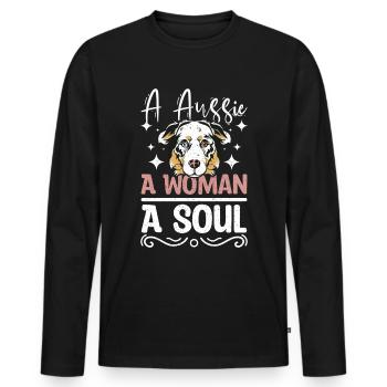 A Aussie A Woman A soul - Men's Premium Organic Long Sleeve Shirt - black - Front - Nico (187cm)