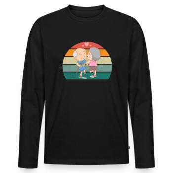Grandpa Opi Grandfather, Grandmother Grandparents Grandchildren Grandma - Men's Premium Organic Long Sleeve Shirt - black - Front - Nico (187cm)