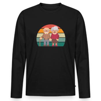 Grandpa Opi Grandfather, Grandmother Grandparents Grandchildren Grandma - Men's Premium Organic Long Sleeve Shirt - black - Front - Nico (187cm)
