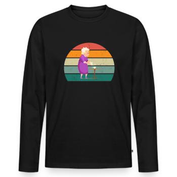 Opa Opi Großvater, Großmutter Großeltern Enkel Oma - Männer Premium Bio Langarmshirt - Schwarz - Vorne - Nico (187cm)
