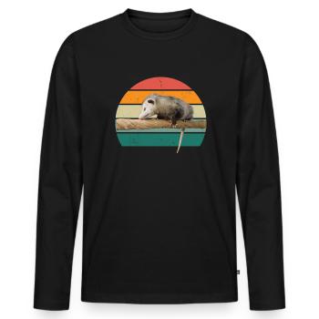 Opossum Oppssums Oposum Nager Nagetier Beutel - Männer Premium Bio Langarmshirt - Schwarz - Vorne - Nico (187cm)