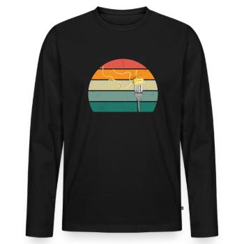 Pasta Spagehtti Farfalle Dough Grain Pasta - Men's Premium Organic Long Sleeve Shirt - black - Front - Nico (187cm)