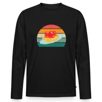Pasta Spagehtti Farfalle Dough Grain Pasta - Men's Premium Organic Long Sleeve Shirt - black - Front - Nico (187cm)