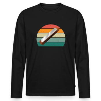 Harmonica Harmonica player Harmonicas - Men's Premium Organic Long Sleeve Shirt - black - Front - Nico (187cm)