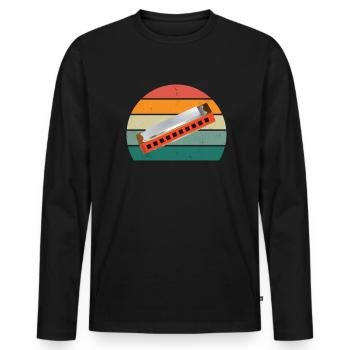 Harmonica Harmonica player Harmonicas - Men's Premium Organic Long Sleeve Shirt - black - Front - Nico (187cm)