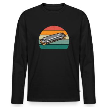Harmonica Harmonica player Harmonicas - Men's Premium Organic Long Sleeve Shirt - black - Front - Nico (187cm)