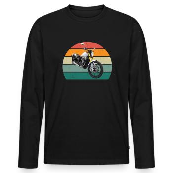 Motorräder Motorroller Motorradfahrer Motorrad - Männer Premium Bio Langarmshirt - Schwarz - Vorne - Nico (187cm)