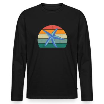 Meer Ozean Wasser Fisch Fische Krabbe Krebs Qualle - Männer Premium Bio Langarmshirt - Schwarz - Vorne - Nico (187cm)