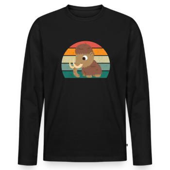 Mammouth Ice Age Elephants Fur Snow Ice Stone Age - T-shirt manches longues Premium bio Homme - noir - Devant - Nico (187cm)