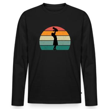 Mutti Mutter Nonna Nonni Mum Mummy Mimi Mama - Männer Premium Bio Langarmshirt - Schwarz - Vorne - Nico (187cm)