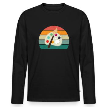 Maler Malerin Zeichnen Zeichner Zeichnerin Farbe - Männer Premium Bio Langarmshirt - Schwarz - Vorne - Nico (187cm)