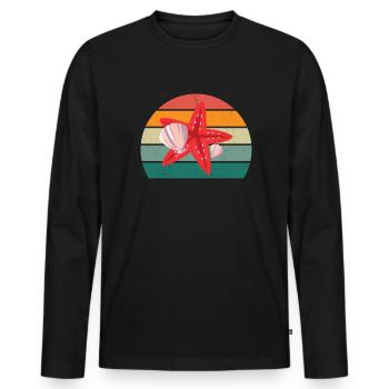 Meer Ozean Wasser Fisch Fische Krabbe Krebs Qualle - Männer Premium Bio Langarmshirt - Schwarz - Vorne - Nico (187cm)