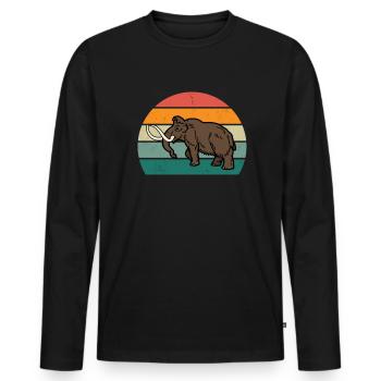 Mammouth Ice Age Elephants Fur Snow Ice Stone Age - T-shirt manches longues Premium bio Homme - noir - Devant - Nico (187cm)