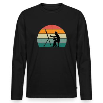 Maler Malerin Zeichnen Zeichner Zeichnerin Farbe - Männer Premium Bio Langarmshirt - Schwarz - Vorne - Nico (187cm)