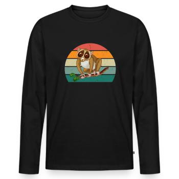 Lorisaffe Affen Äffchen Klettern Kletterwald Loris - Männer Premium Bio Langarmshirt - Schwarz - Vorne - Nico (187cm)