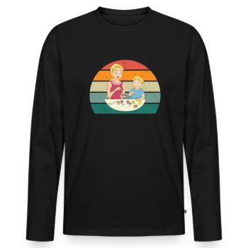 Peintre Peintre Dessin Dessinatrice Dessinatrice Couleur - T-shirt manches longues Premium bio Homme - noir - Devant - Nico (187cm)
