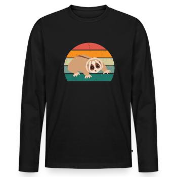 Lorisaffe Affen Äffchen Klettern Kletterwald Loris - Männer Premium Bio Langarmshirt - Schwarz - Vorne - Nico (187cm)