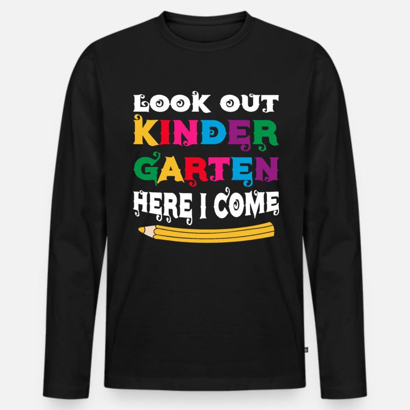 Kindergärtnerin-Kader, Der Spaß-Regenbogen-Farben - Männer Premium Bio Langarmshirt - Schwarz