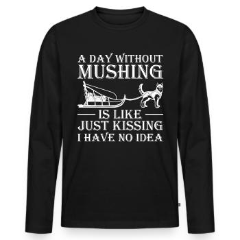 Alaska Mushing Dog Mushers Huskies - Men's Premium Organic Long Sleeve Shirt - black - Front - Nico (187cm)