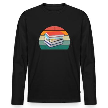lecteur lecteur livres livres bookworm lecture de livres - T-shirt manches longues Premium bio Homme - noir - Devant - Nico (187cm)