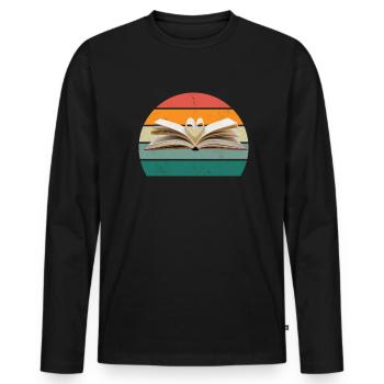 lecteur lecteur livres livres bookworm lecture de livres - T-shirt manches longues Premium bio Homme - noir - Devant - Nico (187cm)