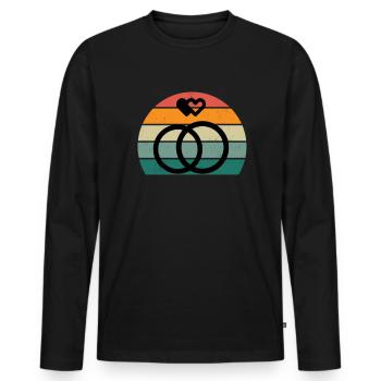 Mariage Mariage Petit ami Petite amie Mariage Amour - T-shirt manches longues Premium bio Homme - noir - Devant - Nico (187cm)