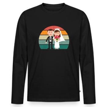 Marriage Marriage Boyfriend Girlfriend Marriage Love - Men's Premium Organic Long Sleeve Shirt - black - Front - Nico (187cm)