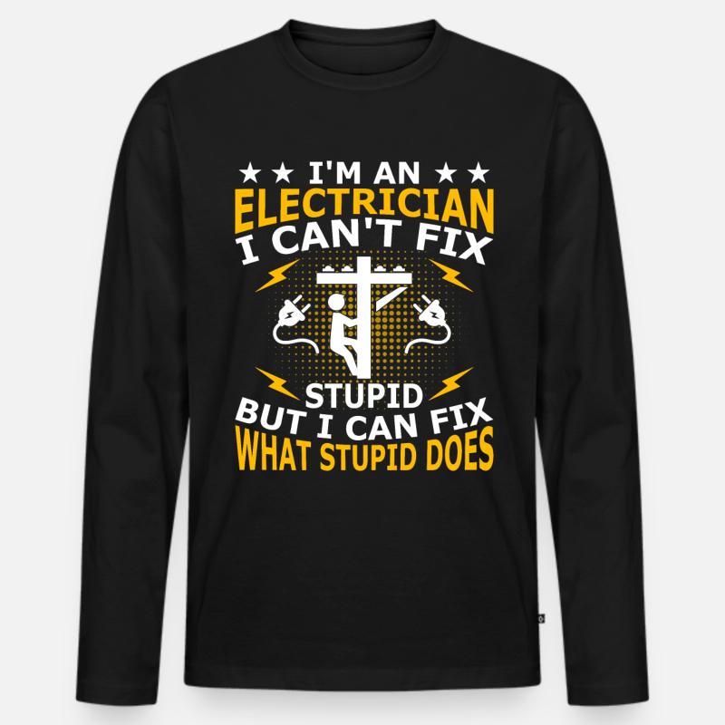 Electrician Electronics Technician Electrical Engineer - Men's Premium Organic Long Sleeve Shirt - black